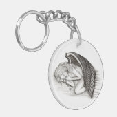 Porte-clés Un Angel endormi, noir et blanc (Devant gauche)