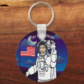 Porte-clés Un astronaute sur la lune Un garçon de l'espace ex (Recto)