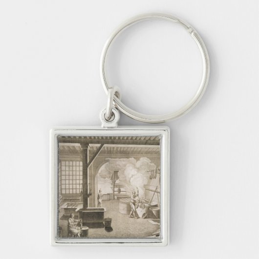 Porte-clés Un atelier tinctorial en soie, du 'DES (Devant)