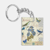 Porte-clés Un bouquet des fleurs, des oiseaux et des (Devant gauche)