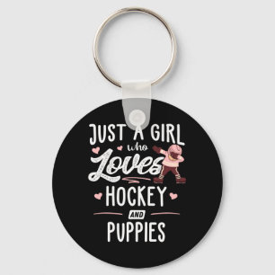 Porte-clés Un Cadeau pour une Fille qui Aime le Hockey et les