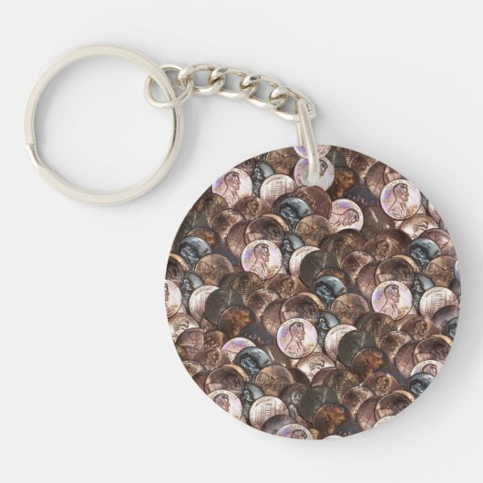 Porte-clés Un Cent Penny Spread Arrière - plan (Devant)