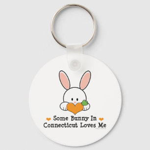 Porte-clés Un certain lapin dans le Connecticut m'aime porte