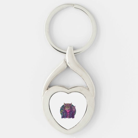Porte-clés Un chat et un hibou  (Devant)
