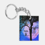 Porte-clés Un Chat Noir sur un Fil Nom de Pleine Lune (Devant gauche)