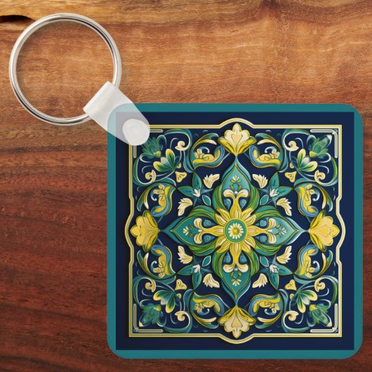 Porte-clés 💛 💚 💙 Un Chef-D'Oeuvre Azulejo Unique (Recto)