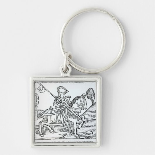 Porte-clés Un chevalier, jeu de Caxton du 'des échecs (Devant)