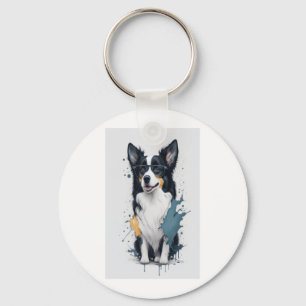 Porte-clés Un chien mignon Bordure Collie [RB#10011]