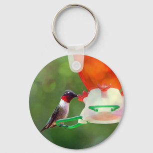 Porte-clés Un colibri à gorge rubis