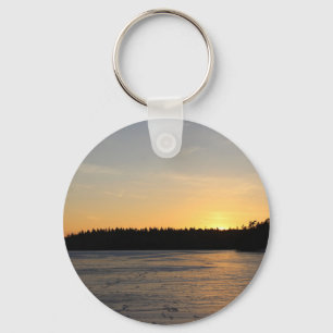 Porte-clés Un coucher du soleil gelé