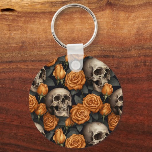 Porte-clés Un crâne et une série Rose 11 (Recto)