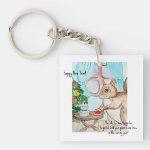 Porte-clés Un dessin cosy d'un mignon écureuil