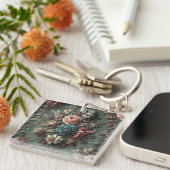 Porte-clés Un Dirge Dérangé - Design Floral Gothique (Devant Droit)