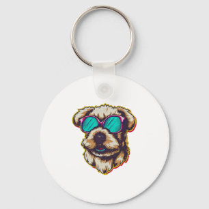 PORTE-CLÉS UN DORABLE D O G AVEC DES LUNETTES SOLEIL