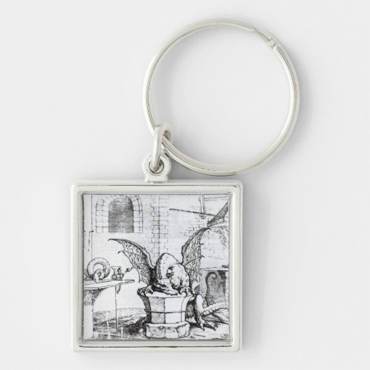 Porte-clés Un dragon dans un atelier (Devant)