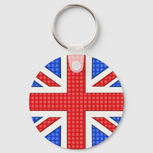 Porte-clés Un drapeau Union Jack texturé. (Recto)