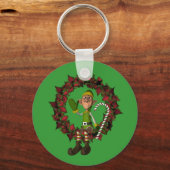 Porte-clés Un elfe amusant sur la couronne Porte - clé de Noë (Recto)