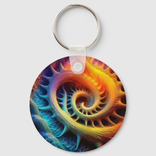 Porte-clés Un ensemble de Mandelbrot fractal à pointes dorées