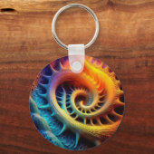 Porte-clés Un ensemble de Mandelbrot fractal à pointes dorées (Recto)