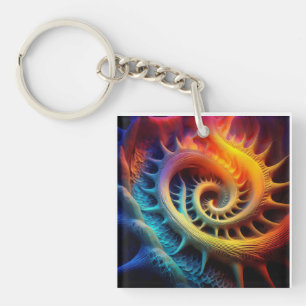 Porte-clés Un ensemble de Mandelbrot fractal à pointes dorées