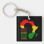 Porte-clés Un fier Noir Homme Noir Histoire Mois Drapeau (Devant)