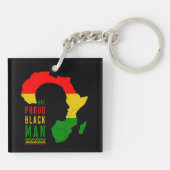 Porte-clés Un fier Noir Homme Noir Histoire Mois Drapeau (Dos)