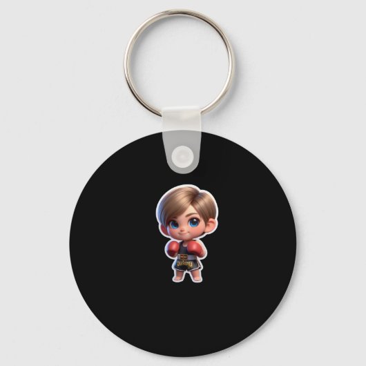 Porte-clés Un Garçon Dans Sticker Sport Boxe Thaïlandais (Recto)