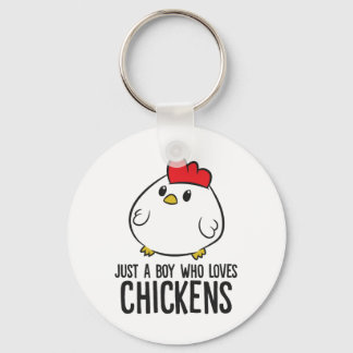 Porte-clés Un garçon de poulet juste un garçon qui aime les p