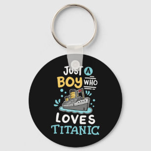 Porte-clés Un garçon qui aime le Rms Titanic drôle de bateau