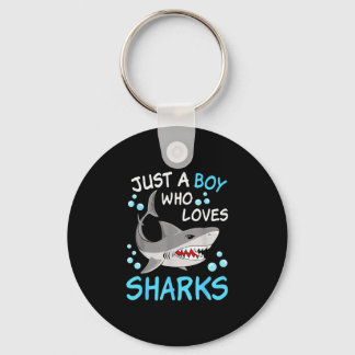 Porte-clés Un garçon qui aime les requins drôle animal de l'o
