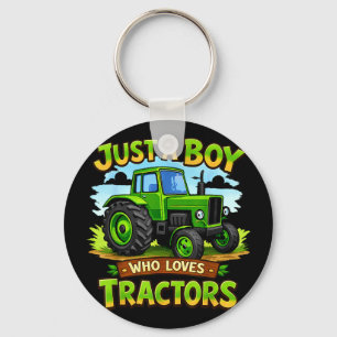 Porte-clés Un garçon qui aime les tracteurs drôle anniversair
