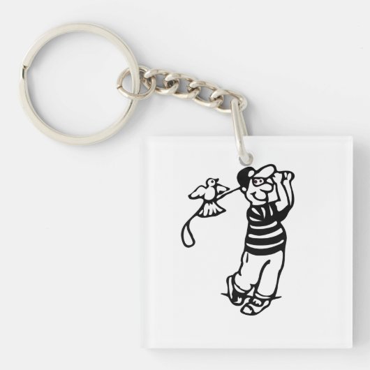 Porte-clés Un golfeur en b-w (Devant)