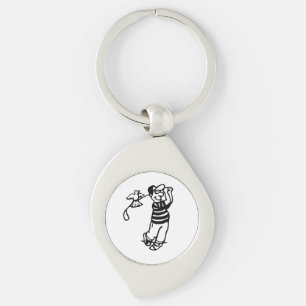 Porte-clés Un golfeur en b-w