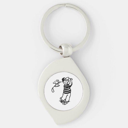 Porte-clés Un golfeur en b-w (Devant)