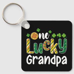 Porte-clés Un grand-père chanceux jumelé famille St Patrick's