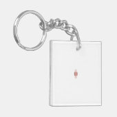 Porte-clés Un graphique rouge vif présente un d floral créati (Devant gauche)