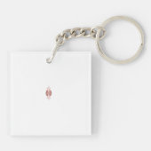 Porte-clés Un graphique rouge vif présente un d floral créati (Dos)