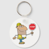 Porte-clés Un Homme Avec Un Signe Stop (Recto)