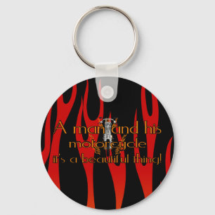 Porte-clés Un homme et sa moto