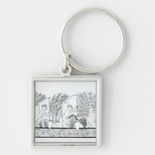 Porte-clés Un jardin égyptien antique (gravure) (photo de