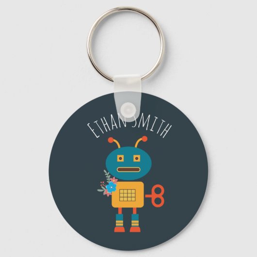 Porte-clés Un joli robot design pour enfants (Recto)