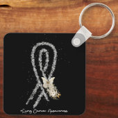 Porte-clés Un joli ruban blanc aide à la sensibilisation au c (Verso)