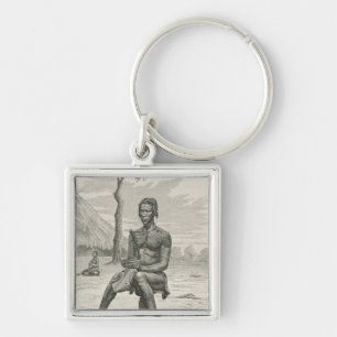 Porte-clés Un joueur d'harpe de l'Azandeh ou du Nyam-Nyams