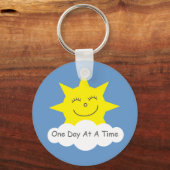 Porte-clés Un jour à la fois porte - clé de soleil souriant (Recto)