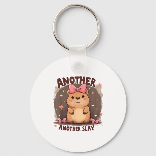 Porte-clés Un Jour De Plus Cute Capybara Lover Rose (Recto)