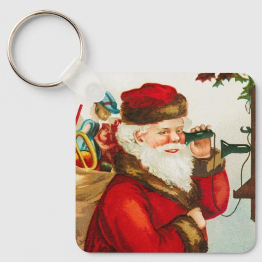 Porte-clés Un joyeux Père Noël par Ellen Clapsaddle (Recto)