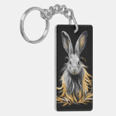 Porte-clés Un lapin gris génial en feu (Devant gauche)