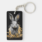 Porte-clés Un lapin gris génial en feu (Dos)