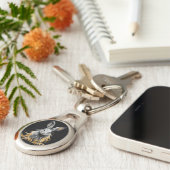 Porte-clés Un lapin gris génial en feu (Côté )