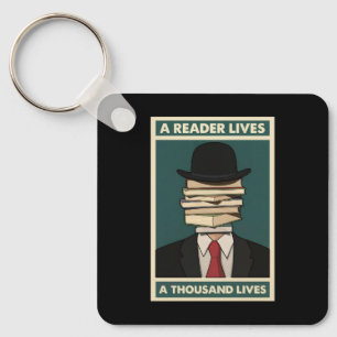 Porte-clés Un lecteur vit mille vies Sagesse bibliophile